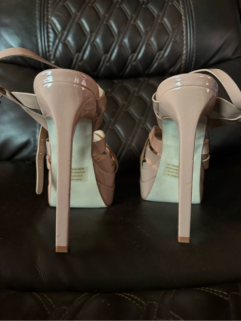 Steve Madden Nude Patent Platform Heels - Picture 3 of 6